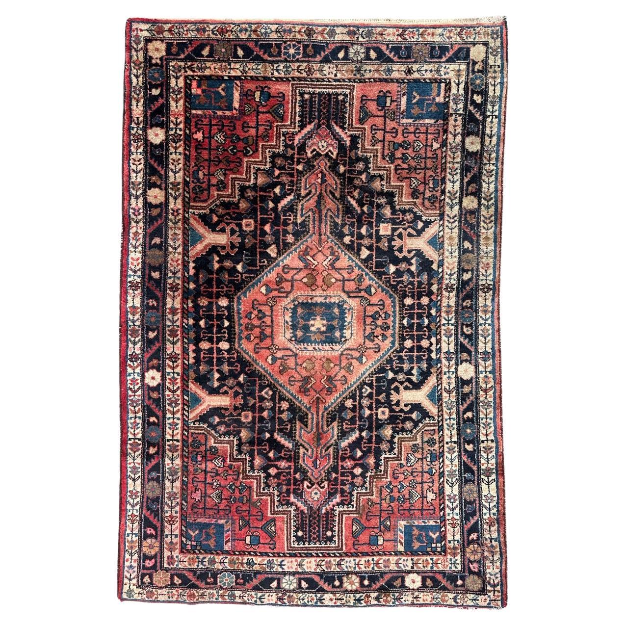 Bobyrug’s Pretty vintage Hamadan rug 