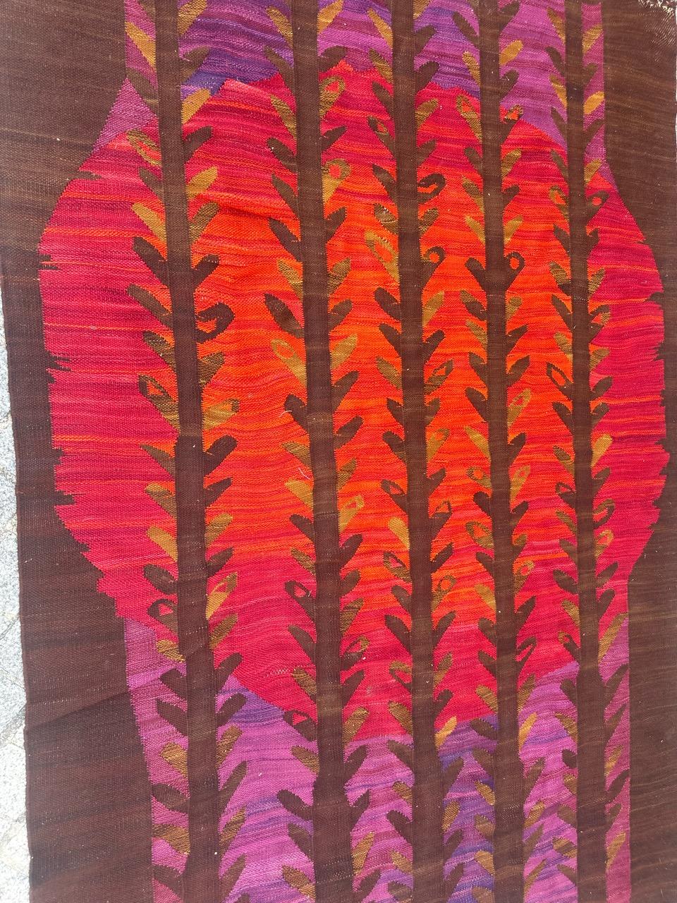 Joli tapis scandinave vintage des années 70 tissé à la main en vente 7