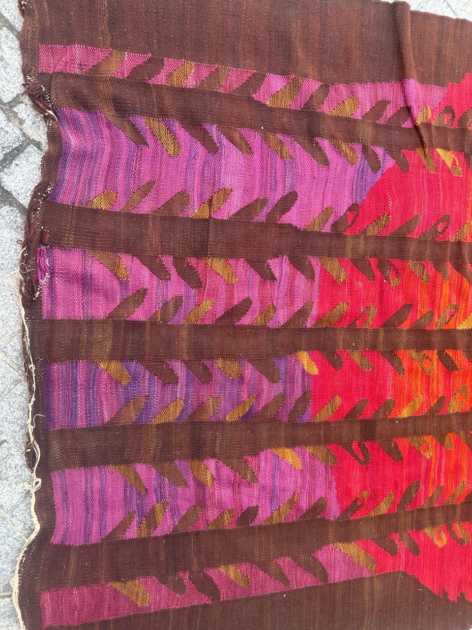 Joli tapis scandinave vintage des années 70 tissé à la main en vente 11