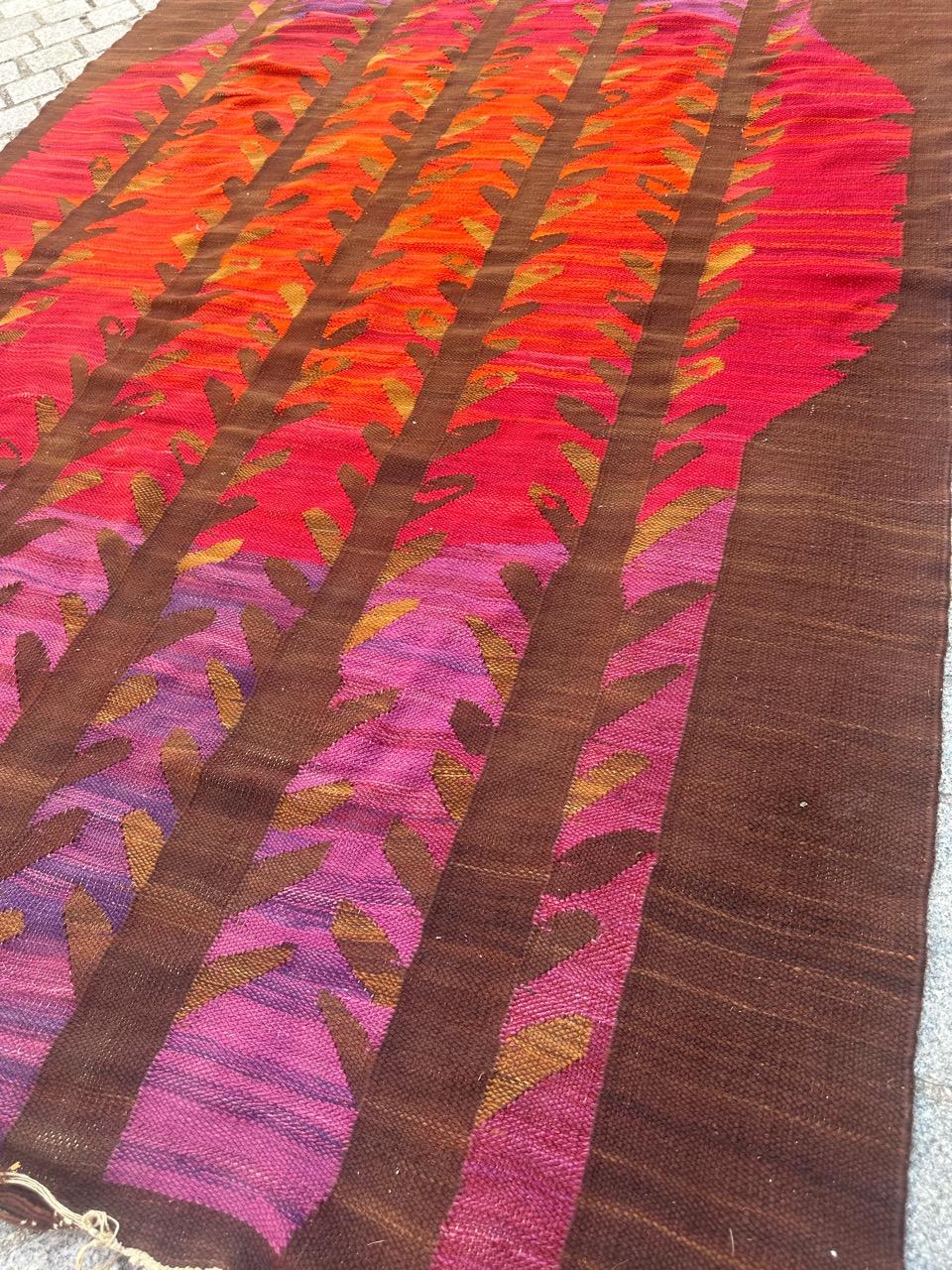 Laine Joli tapis scandinave vintage des années 70 tissé à la main en vente