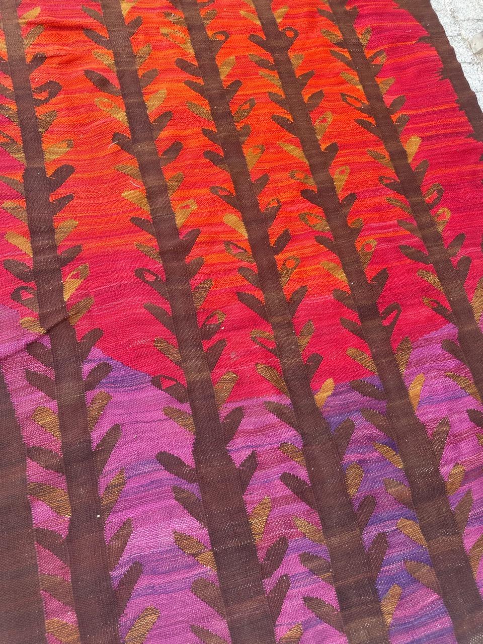 Joli tapis scandinave vintage des années 70 tissé à la main en vente 1