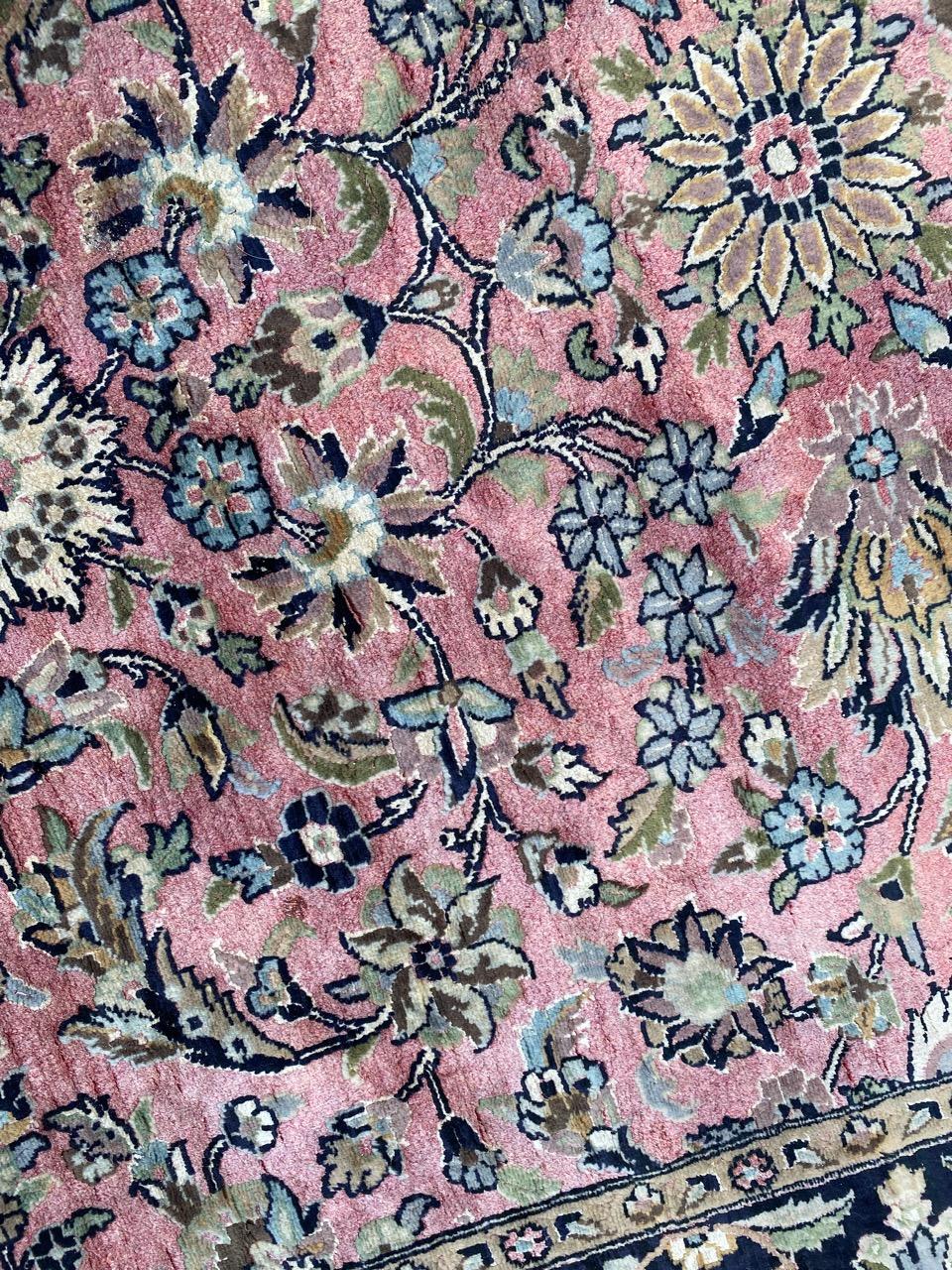 Bobyrug's Hübscher Indischer Kaschmir-Teppich im Vintage-Stil (Handgeknüpft) im Angebot