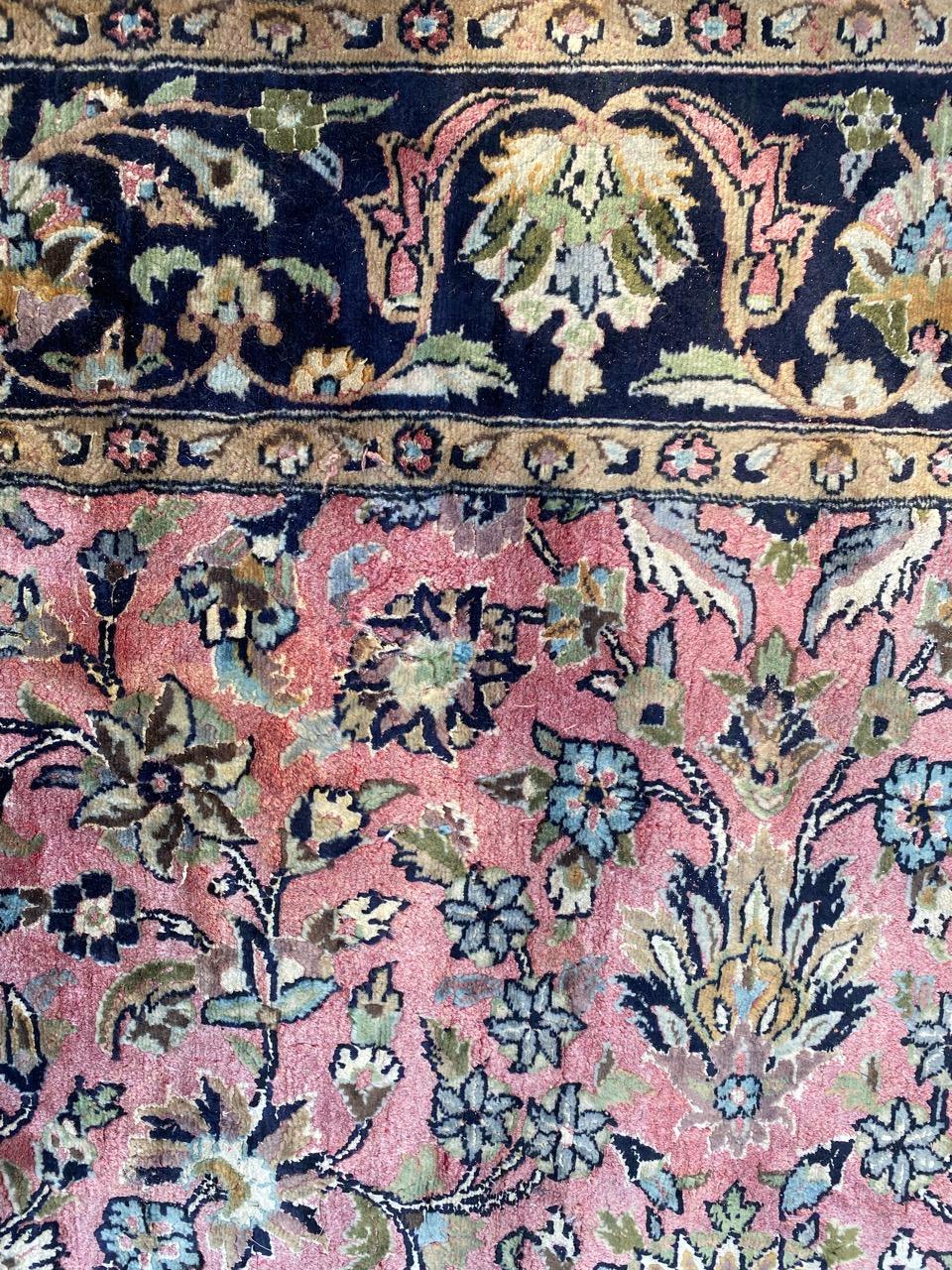 Bobyrug's Hübscher Indischer Kaschmir-Teppich im Vintage-Stil (20. Jahrhundert) im Angebot