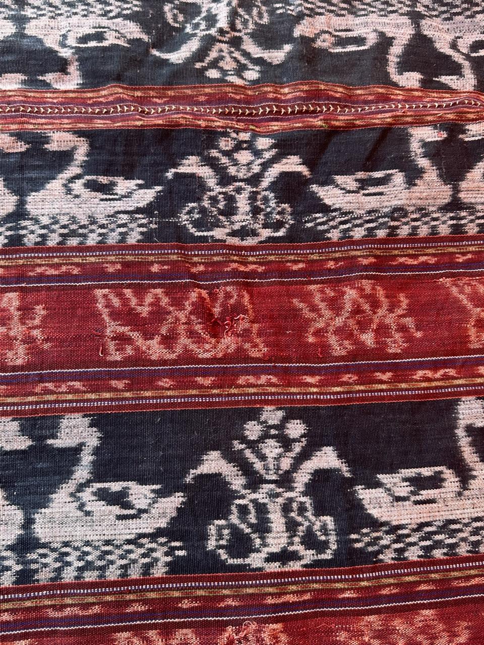 Bobyrug’s Vintage Indonesian Ikat Tapestry or Tablecloth For Sale 4