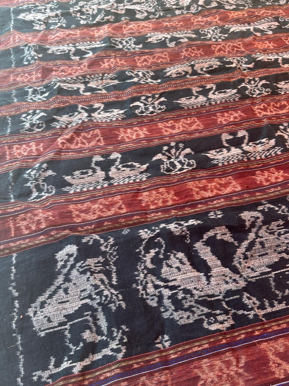 Bobyrug’s Vintage Indonesian Ikat Tapestry or Tablecloth For Sale 6