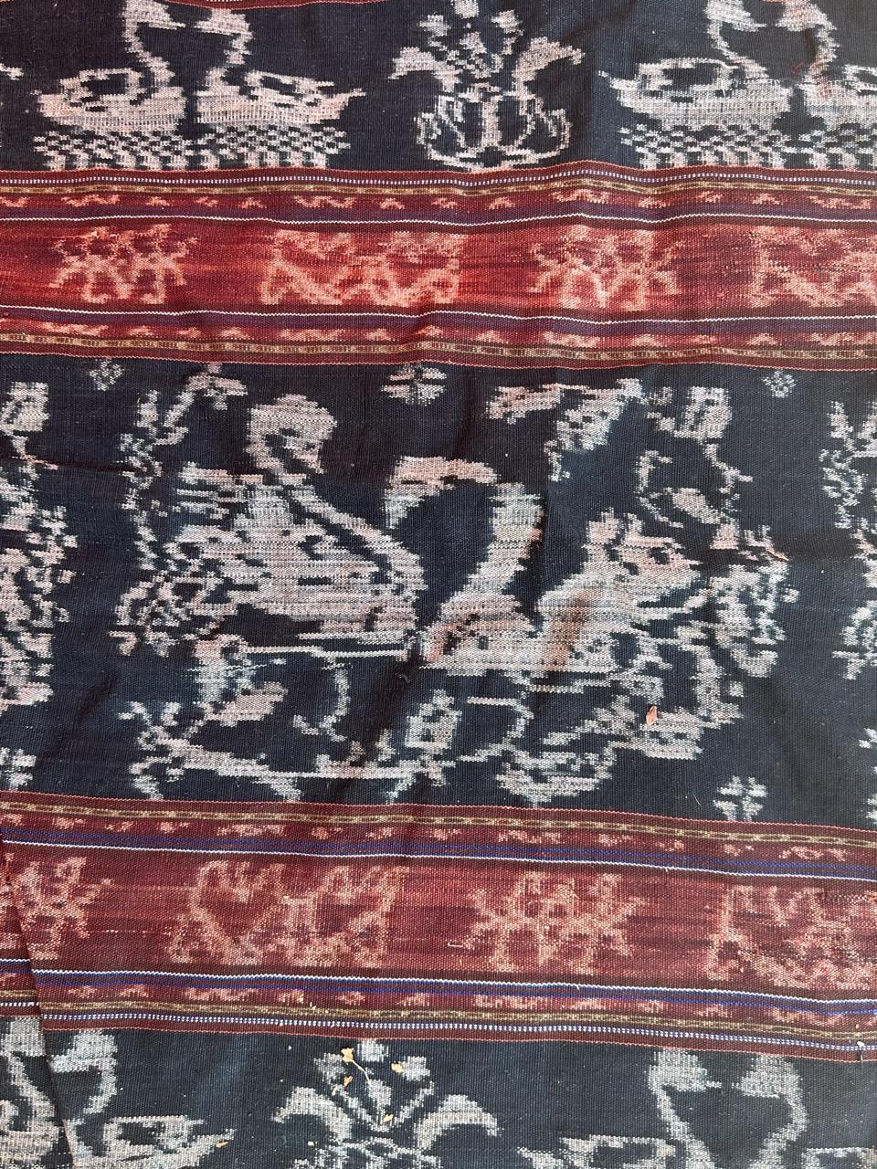 Tribal Bobyrug’s Vintage Indonesian Ikat Tapestry or Tablecloth For Sale
