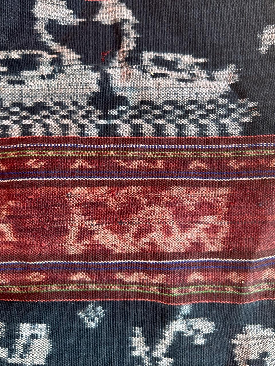 20th Century Bobyrug’s Vintage Indonesian Ikat Tapestry or Tablecloth For Sale