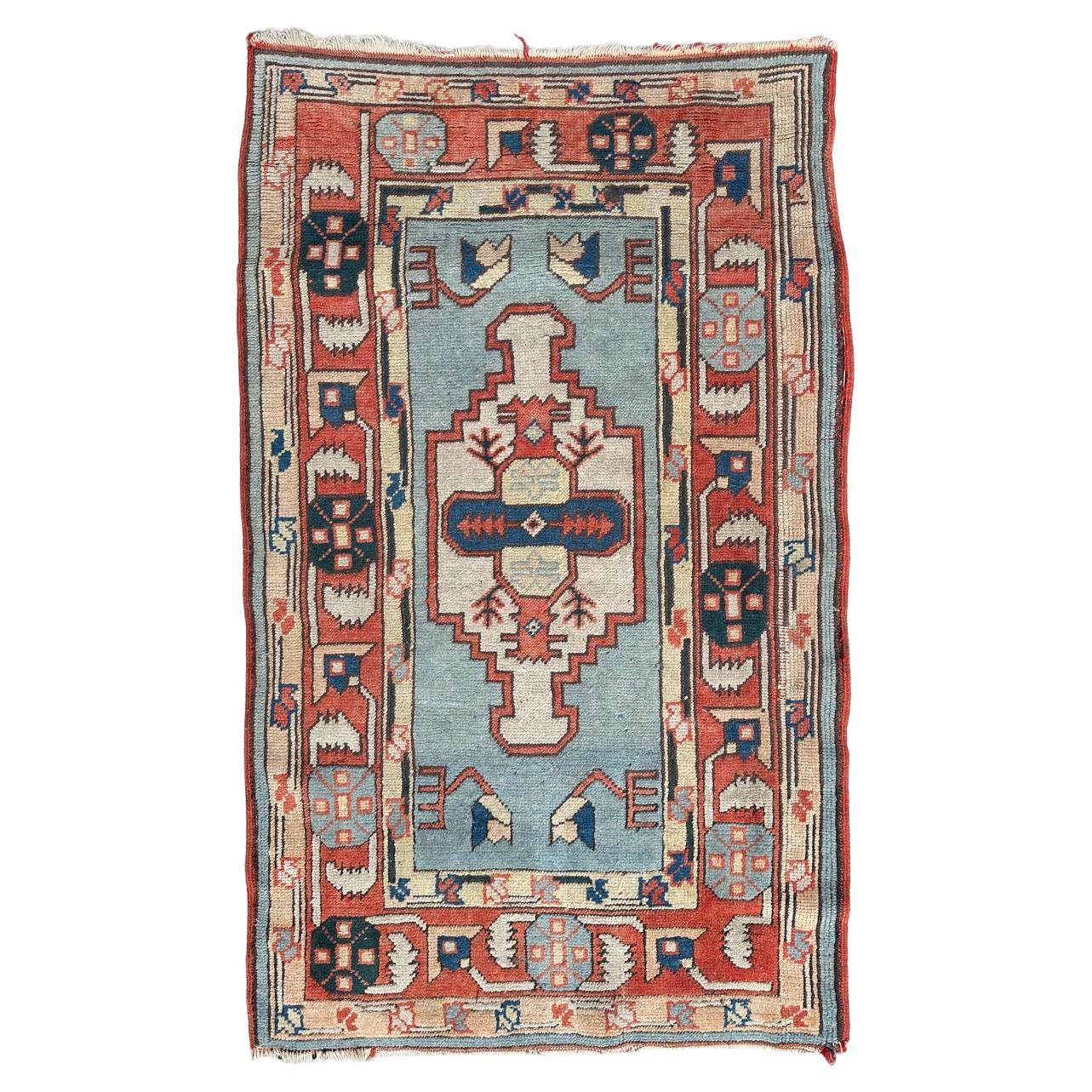 Pretty vintage Izmir Turkish rug