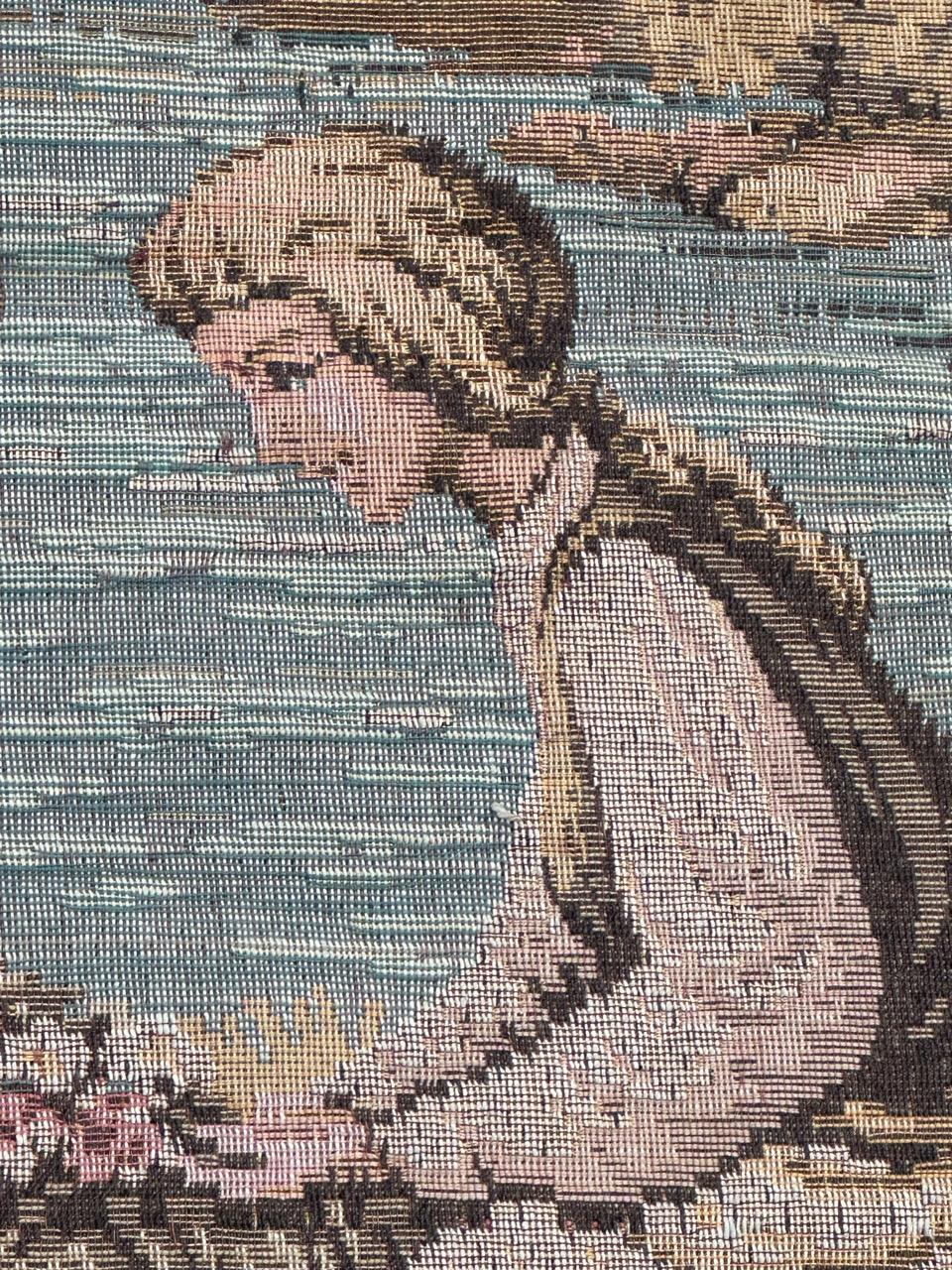 Schöner großer Jacquard-Wandteppich im Aubusson-Stil, Vintage im Angebot 5