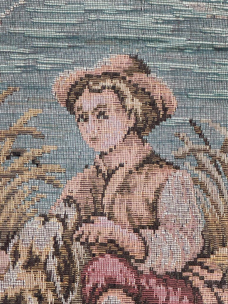 Schöner großer Jacquard-Wandteppich im Aubusson-Stil, Vintage im Angebot 6