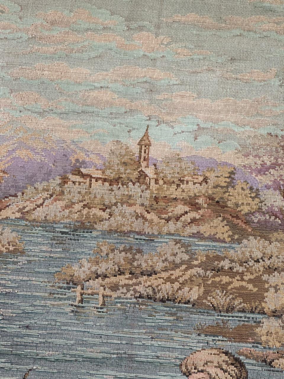 Schöner großer Jacquard-Wandteppich im Aubusson-Stil, Vintage im Angebot 7