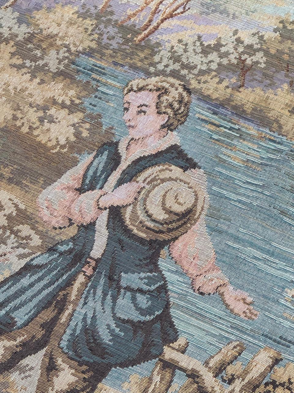 Schöner großer Jacquard-Wandteppich im Aubusson-Stil, Vintage im Angebot 8