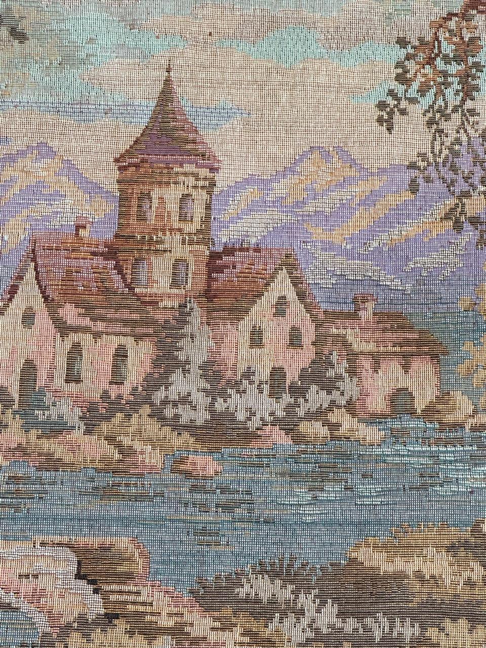 Schöner großer Jacquard-Wandteppich im Aubusson-Stil, Vintage im Angebot 12