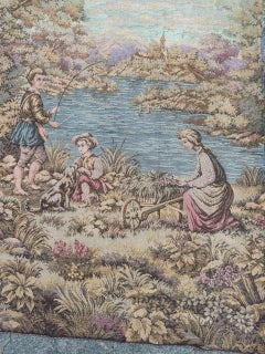 Pretty Vintage large Aubusson Style Jacquard Tapestry