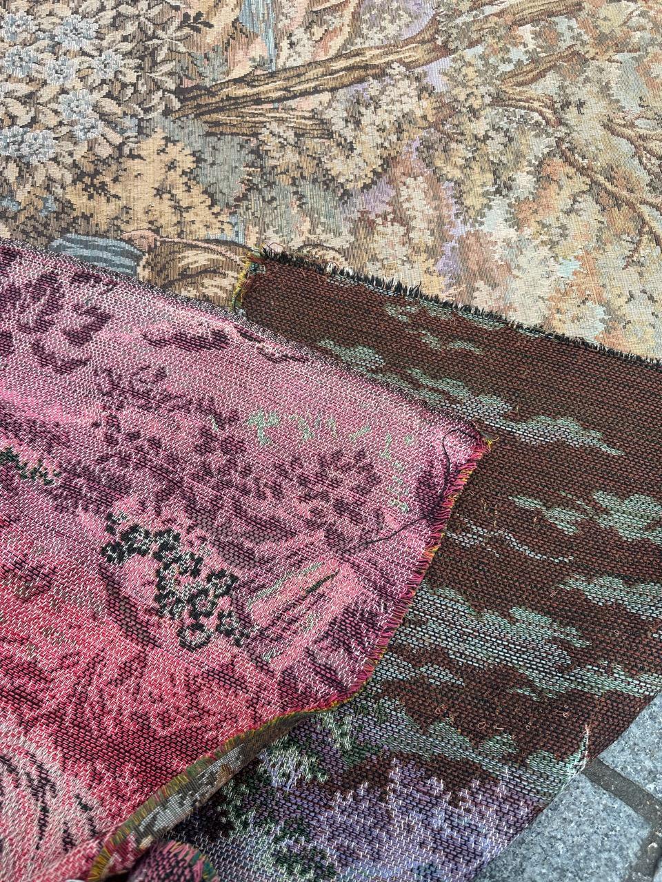 Schöner großer Jacquard-Wandteppich im Aubusson-Stil, Vintage im Angebot 13