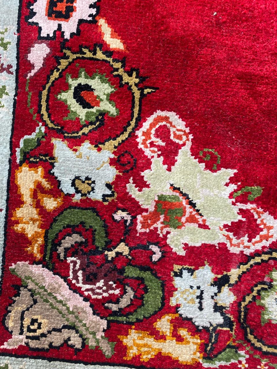 Bobyrug’s Pretty Vintage Little Silk Turkish Rug For Sale 5