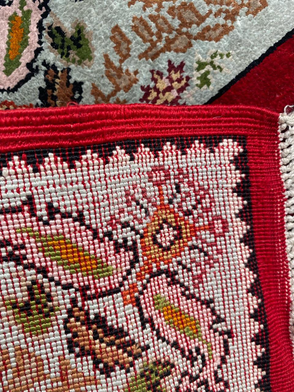 Bobyrug’s Pretty Vintage Little Silk Turkish Rug For Sale 8