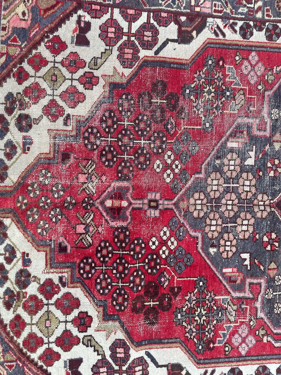 Bonita alfombra mazlaghan vintage en Bastante bueno estado para la venta en Saint Ouen, FR