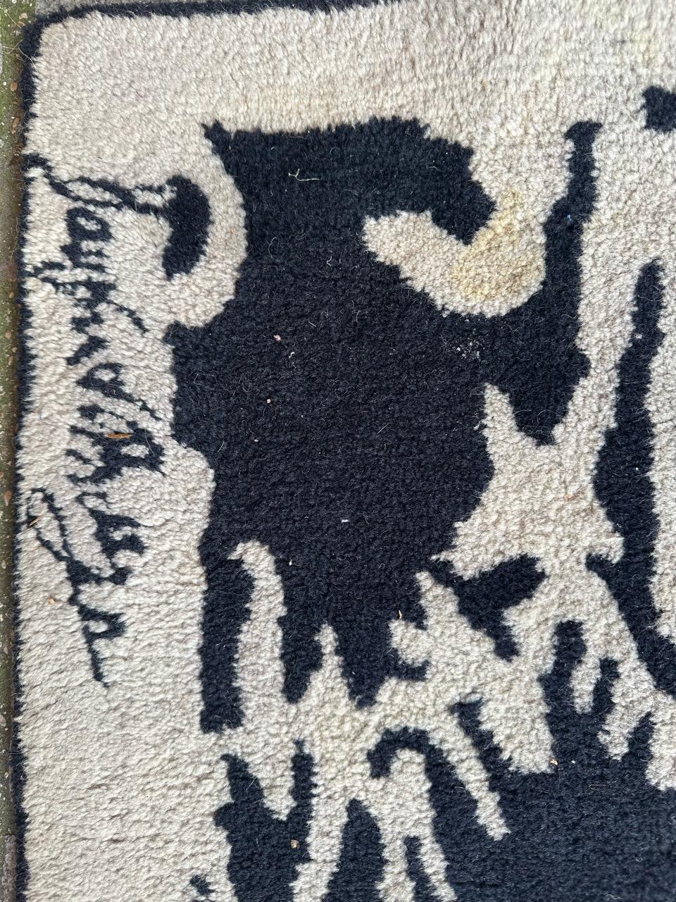 Bobyrug’s Pretty vintage modern rug with signature  For Sale 4