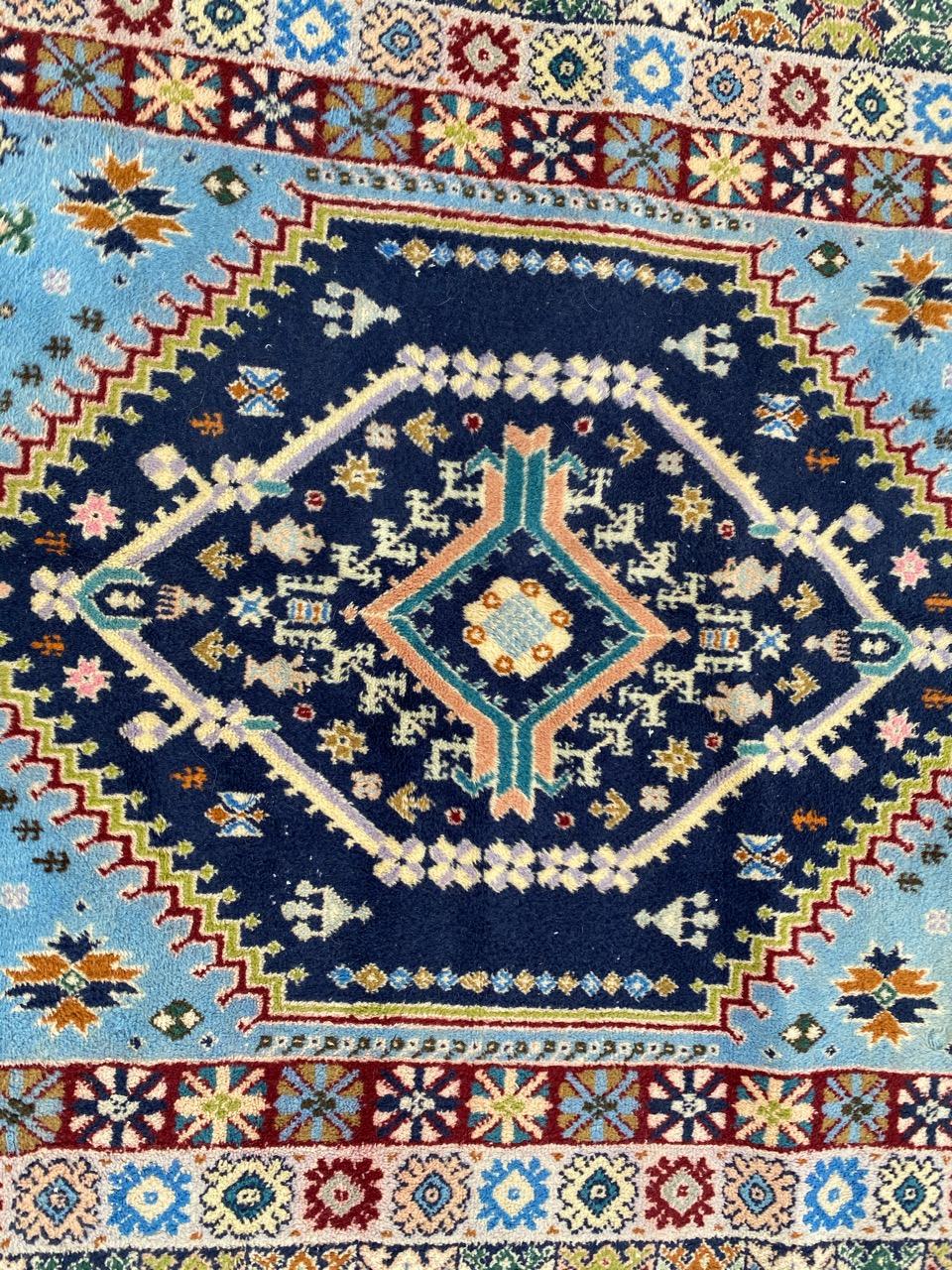Hand-Knotted Bobyrug’s Pretty Vintage Moroccan Rabat Rug For Sale