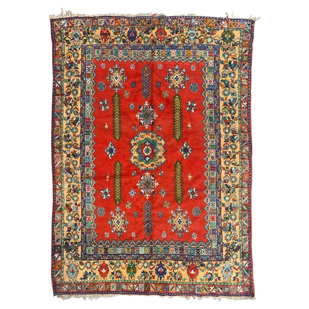 Bobyrug’s Pretty Vintage Moroccan Rabat Rug For Sale