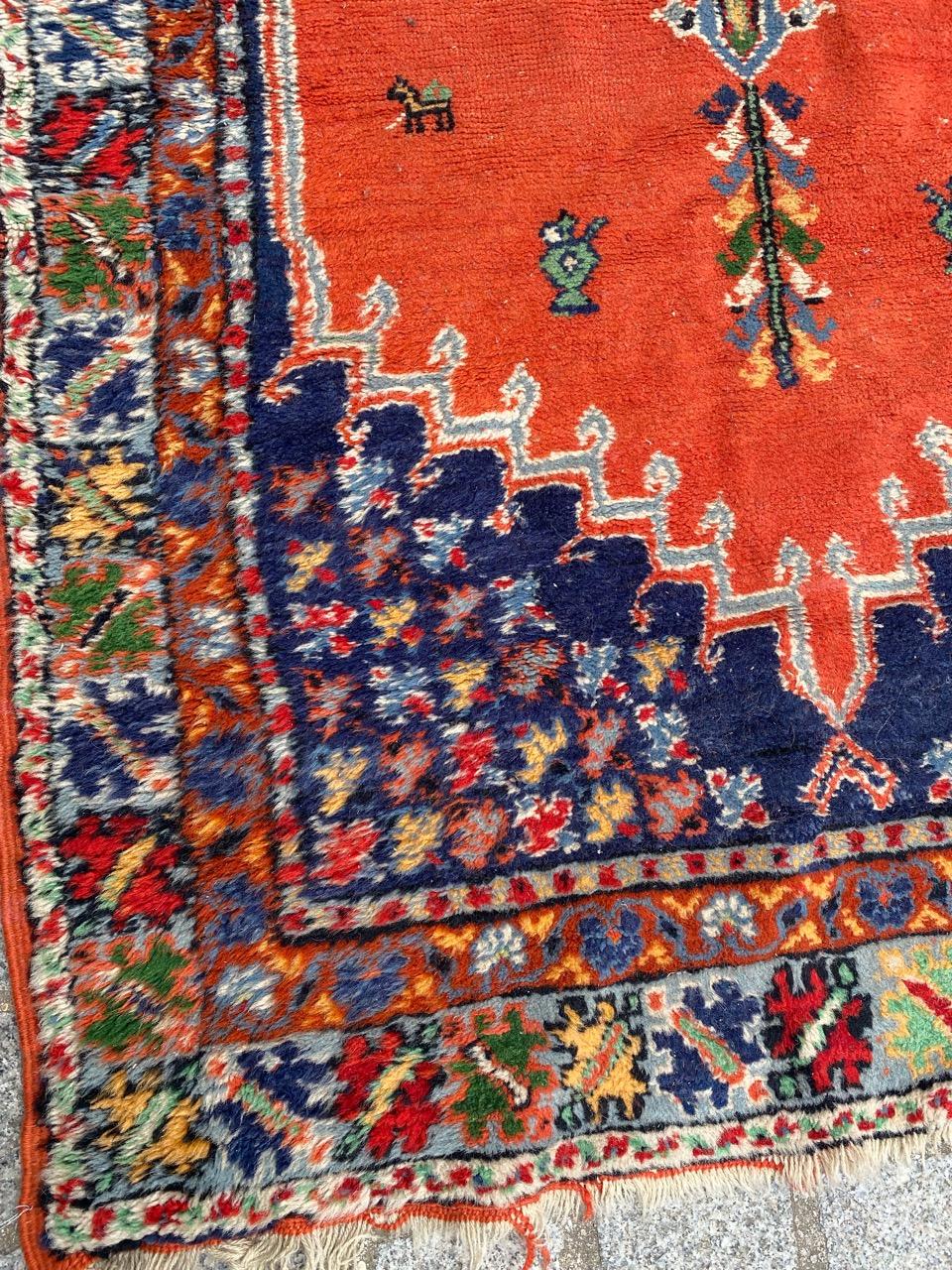 Hand-Knotted Bobyrug’s Pretty Vintage Moroccan Rug For Sale