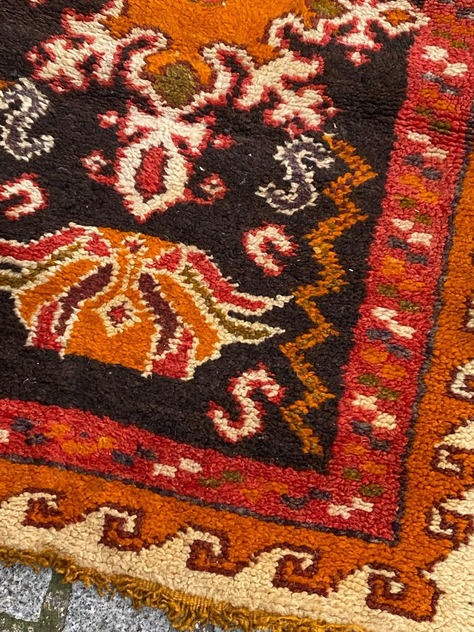 Hand-Knotted Bobyrug’s Pretty Vintage Moroccan Tribal Rug For Sale