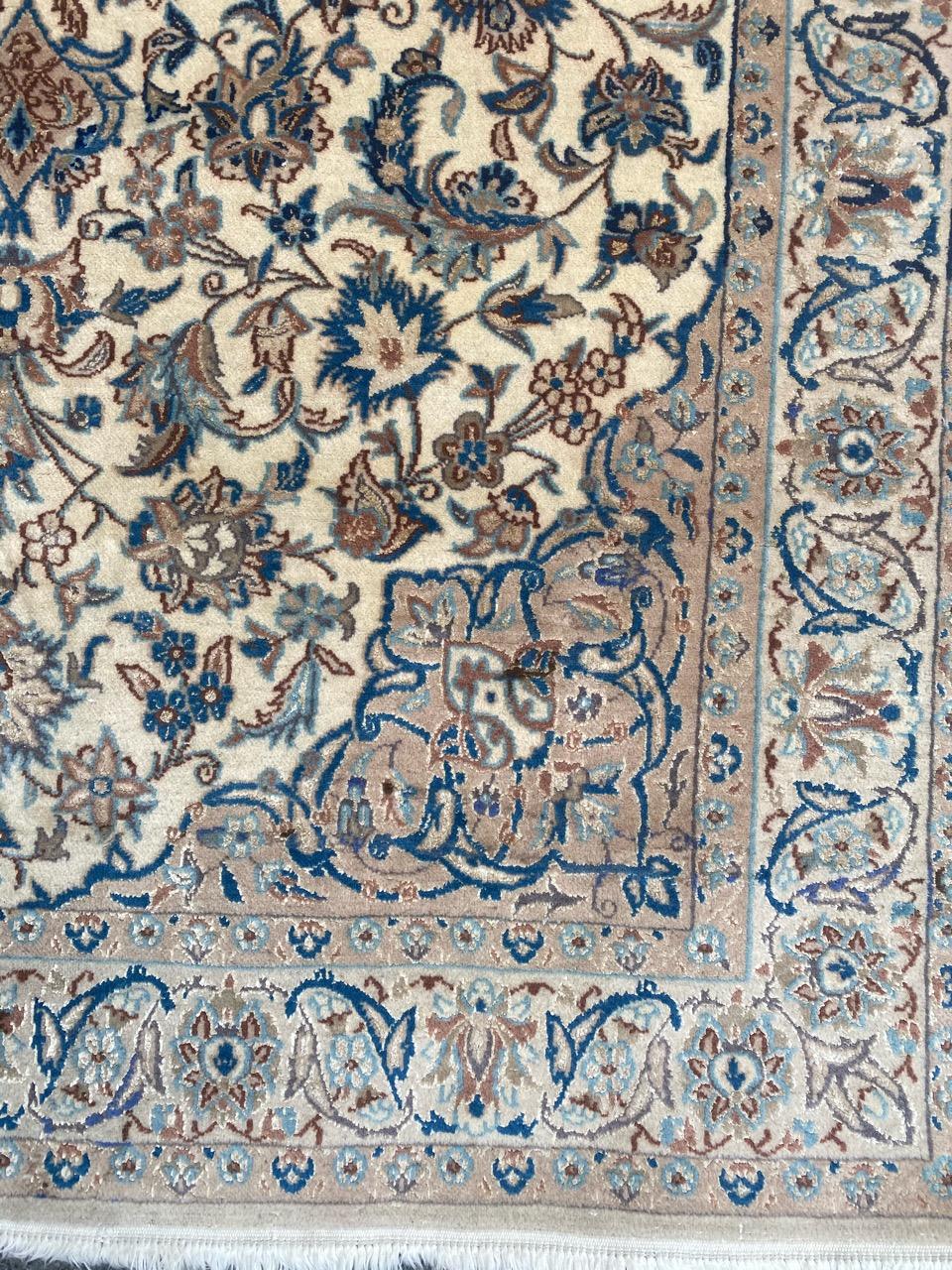 Hand-Knotted Pretty Vintage Nain Rug For Sale