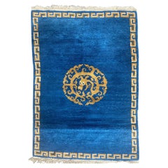 Magnifique tapis tibétain népalais vintage