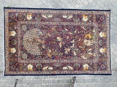 Bobyrug’s Pretty Vintage Pictorial Kirman Rug