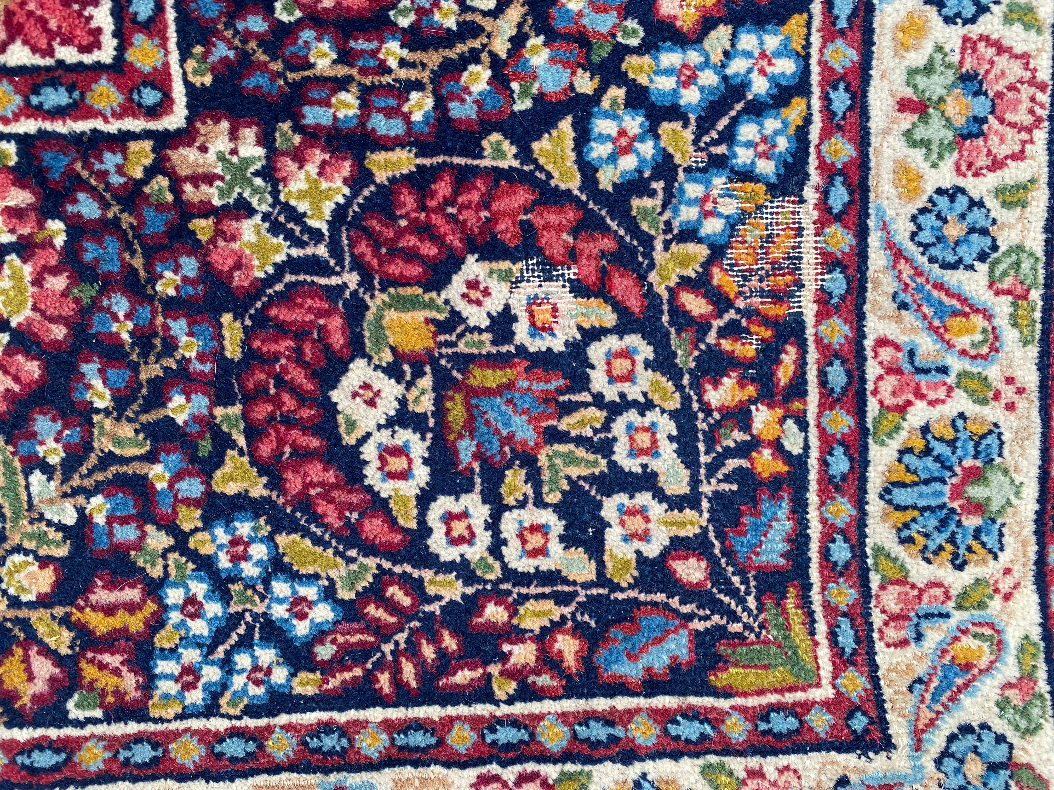 20th Century Bobyrug’s Pretty Vintage Pictorial Kirman Rug For Sale