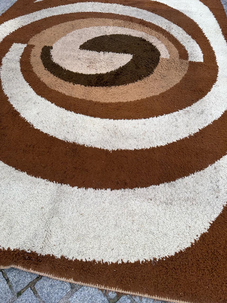 Bonita alfombra vintage escandinava de los años 70 en venta 2