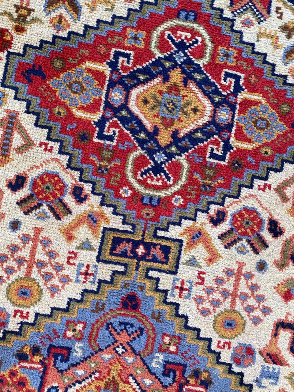Bobyrug’s Pretty vintage Shiraz style french knotted rug  For Sale 6