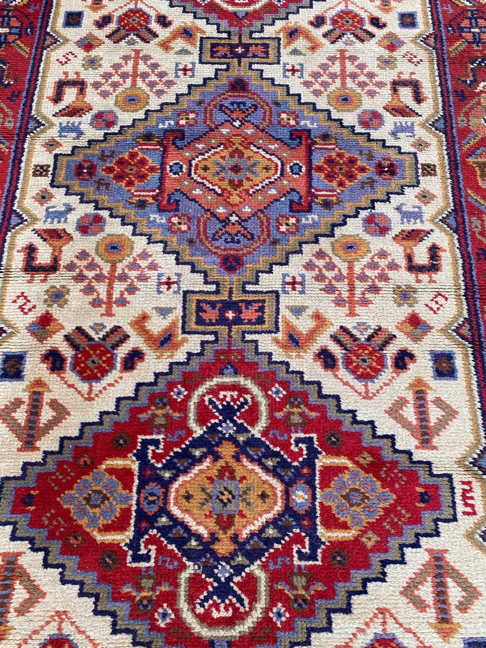 Bobyrug’s Pretty vintage Shiraz style french knotted runner  For Sale 1