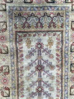Bobyrug's Pretty Vintage Silk and Cotton Turkish Kayseri Rug (Tapis turc Kayseri en soie et coton)