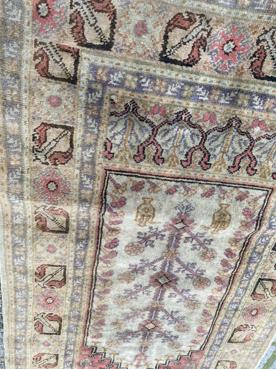 Bobyrug's Pretty Vintage Seide und Baumwolle Türkisch Kayseri Teppich (Handgeknüpft) im Angebot