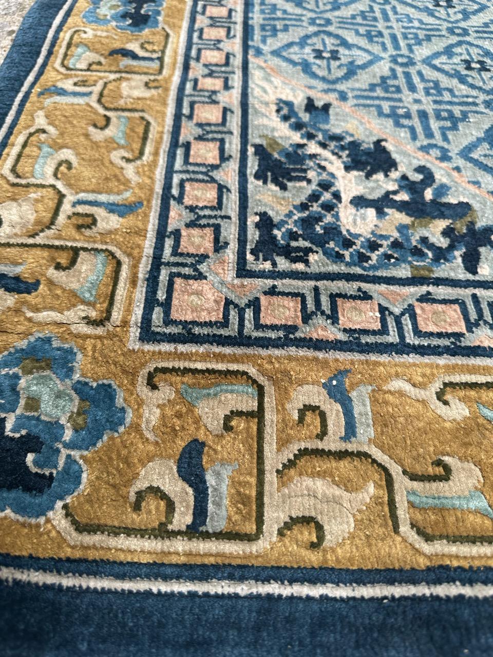 Bobyrug’s Pretty vintage silk Chinese rug  For Sale 10