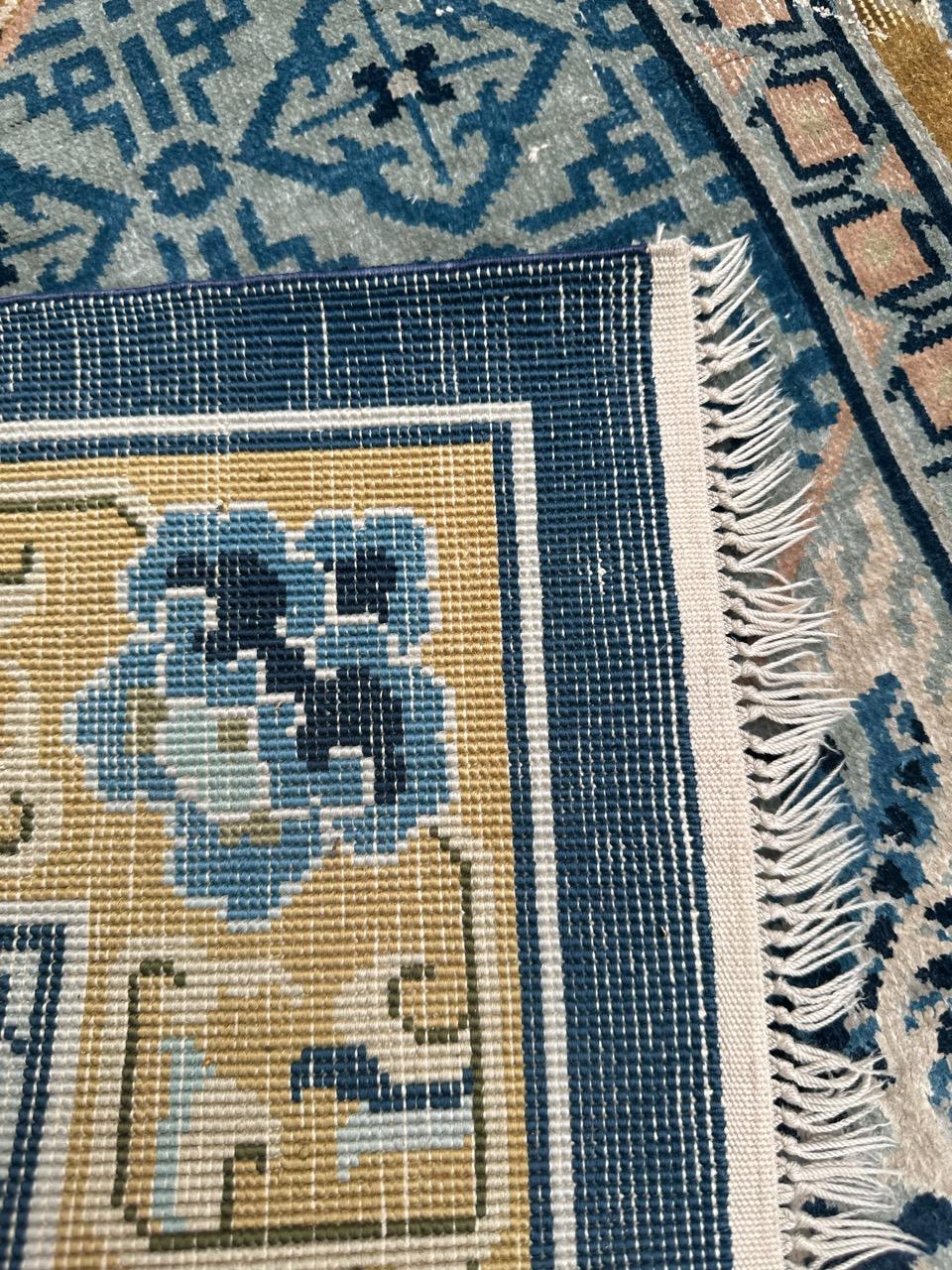 Bobyrug’s Pretty vintage silk Chinese rug  For Sale 13
