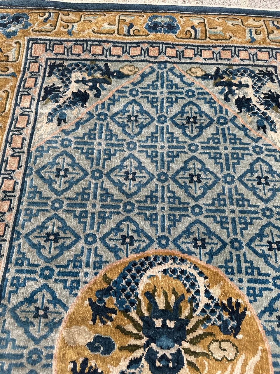 Silk Bobyrug’s Pretty vintage silk Chinese rug  For Sale