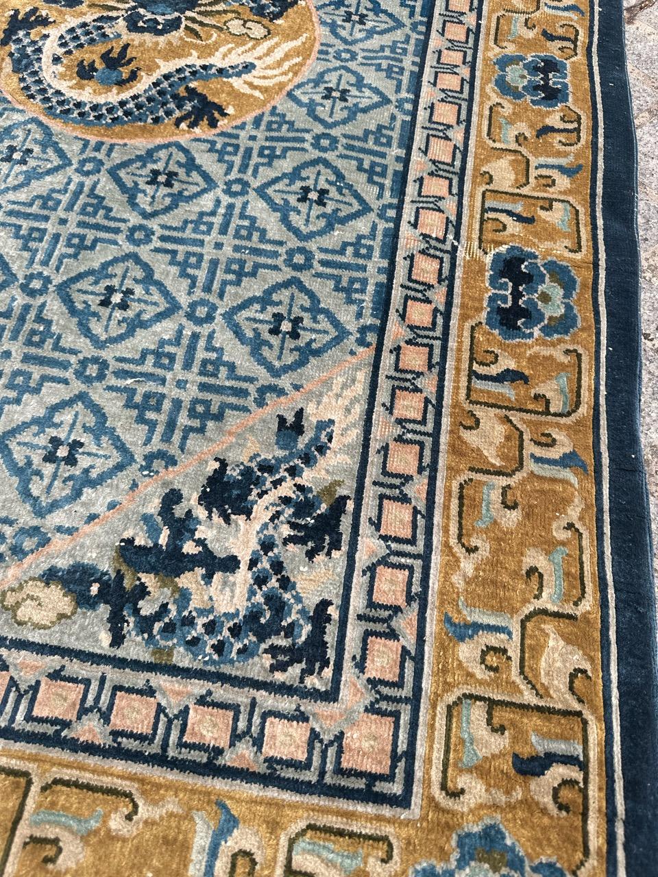 Bobyrug’s Pretty vintage silk Chinese rug  For Sale 1