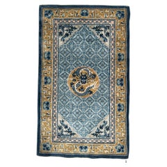 Bobyrug’s Pretty Used silk Chinese rug 