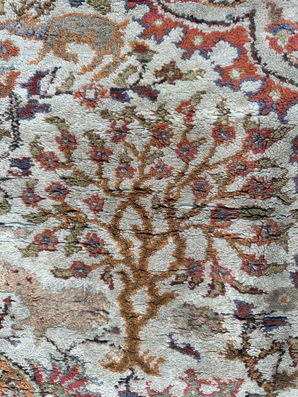 Bobyrug’s Pretty vintage silk Turkish Kayseri rug  For Sale 4