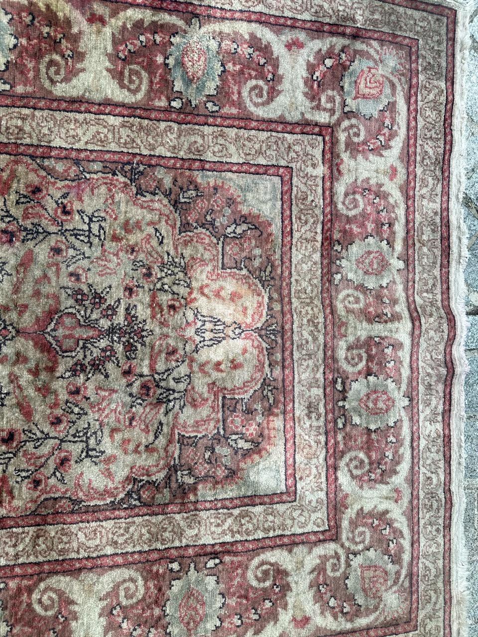 Bobyrug's Hübscher türkischer Kayseri-Teppich aus Seide  im Angebot 5