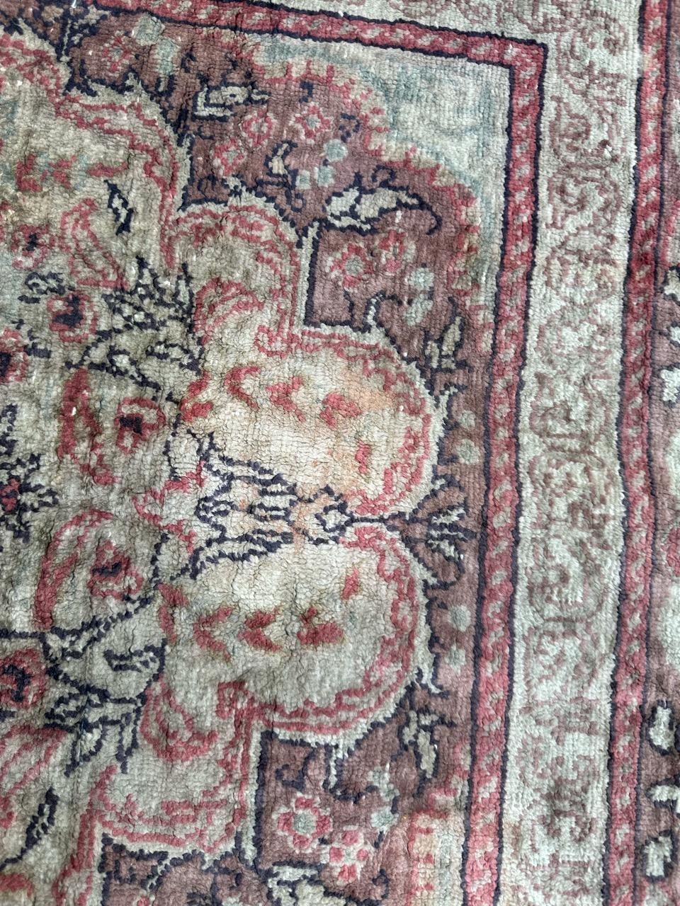 Bobyrug’s Pretty vintage silk Turkish Kayseri rug  For Sale 6