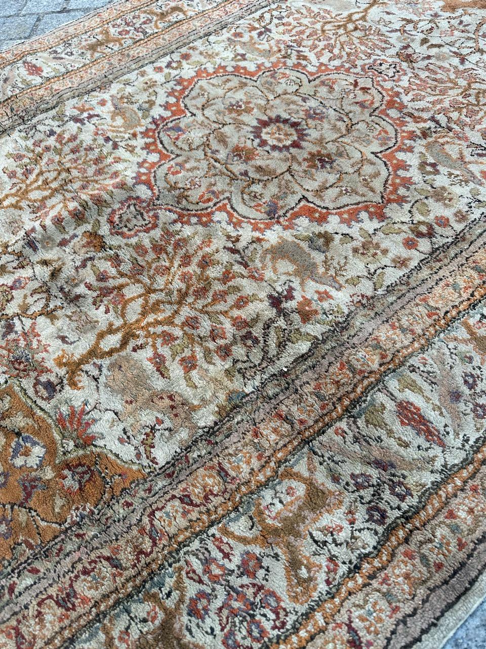 Bobyrug’s Pretty vintage silk Turkish Kayseri rug  For Sale 8