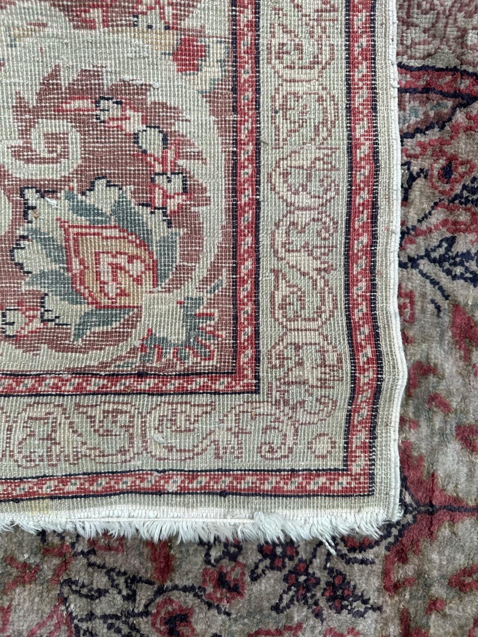 Bobyrug’s Pretty vintage silk Turkish Kayseri rug  For Sale 9