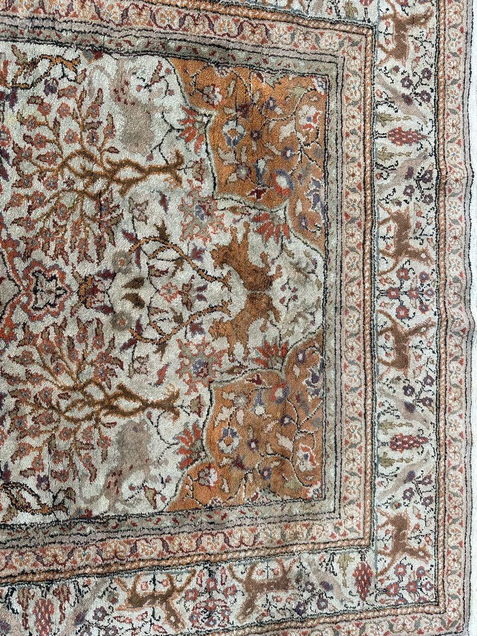 Bobyrug’s Pretty vintage silk Turkish Kayseri rug  For Sale 10