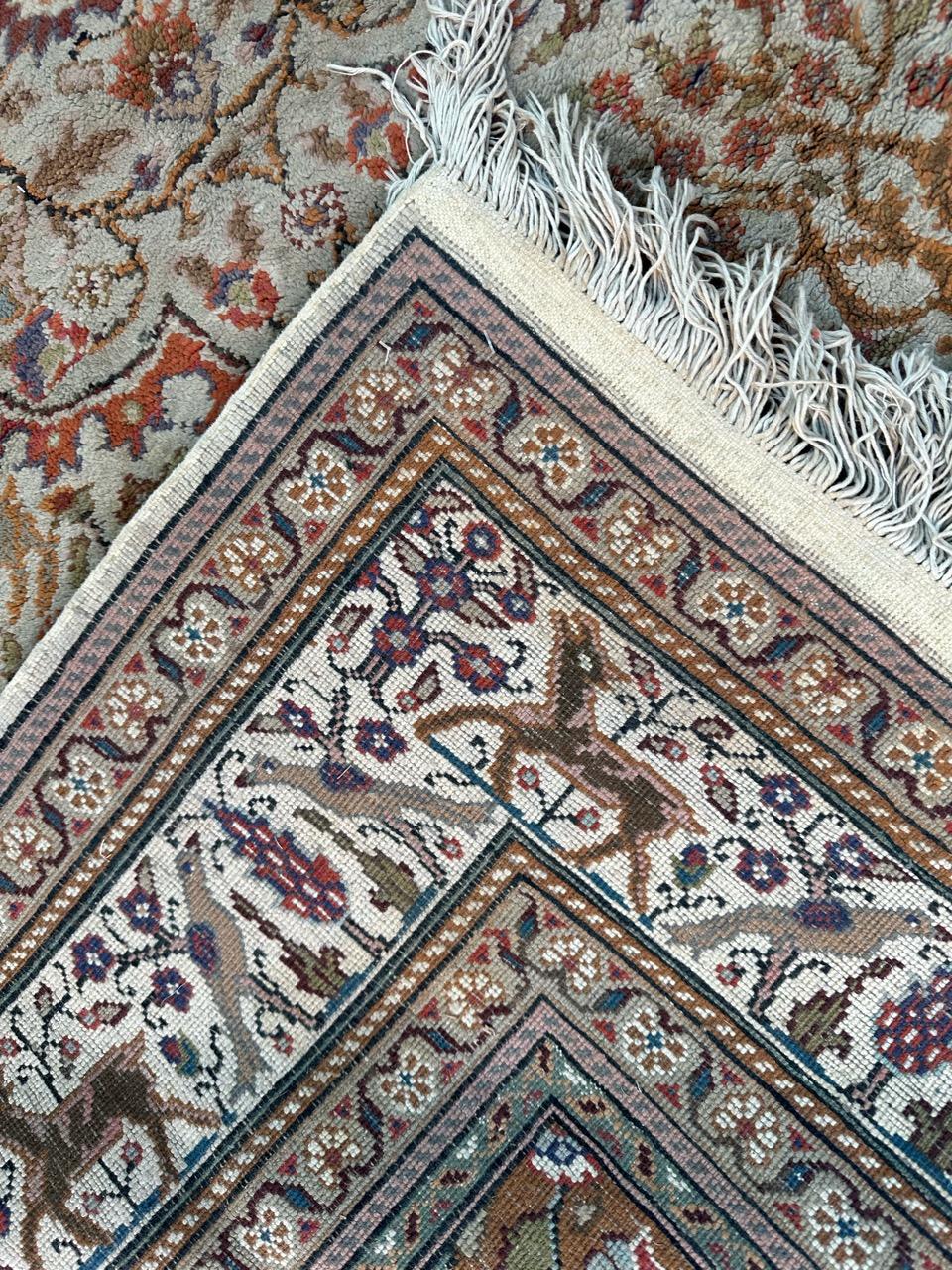 Bobyrug’s Pretty vintage silk Turkish Kayseri rug  For Sale 13