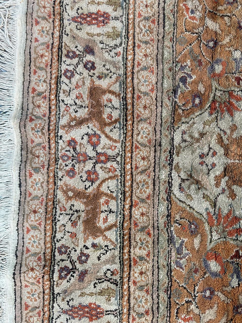 Bobyrug’s Pretty vintage silk Turkish Kayseri rug  In Good Condition For Sale In Saint Ouen, FR