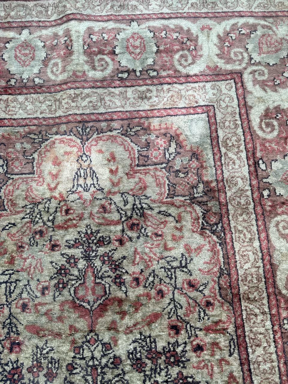 Bobyrug's Hübscher türkischer Kayseri-Teppich aus Seide  (Baumwolle) im Angebot